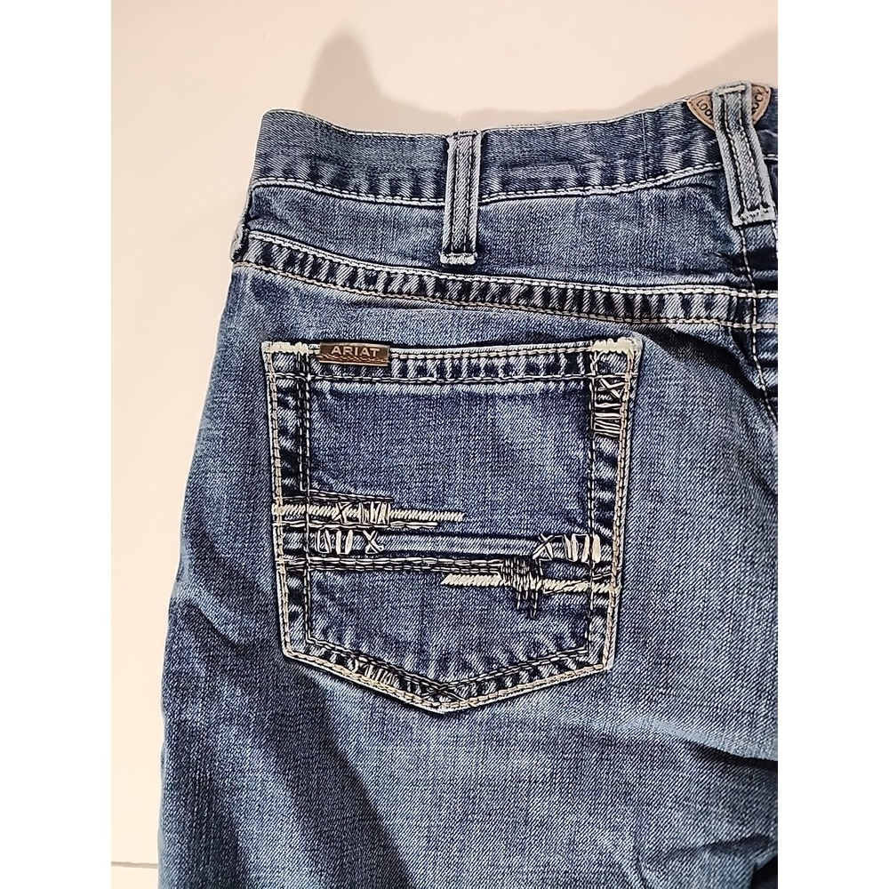 Ariat M4 Mens Jeans 36x30 Relaxed Boot Cut Low Rise Blue Western Cowboy (38X27) - Picture 12 of 14